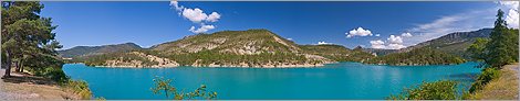 Panoramique sur le lac de Castillon - Alpes de Haute Provence (CANON 10D + EF 17-40 L)
