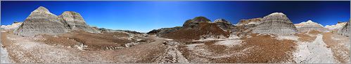 Petrified Forest National Park - Blue Mesa en vue panoramique sur 360° (Ouest USA) CANON 5D + EF 24mm L F1,4 USM