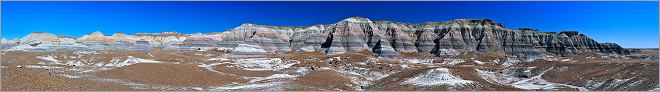 Petrified Forest National Park - Blue Mesa en vue panoramique (Ouest USA) (CANON 5D + EF 50mm F1,4)